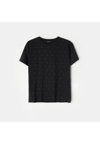 Mohito - Koszulka z błyszczącą aplikacją - Czarny. Kolor: czarny. Wzór: aplikacja #1