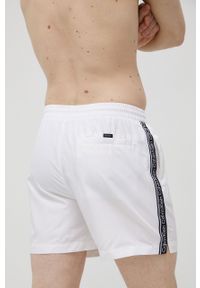 Calvin Klein szorty kąpielowe kolor biały. Kolor: biały. Materiał: poliester, materiał. Wzór: aplikacja #2