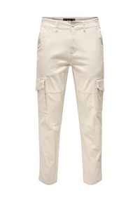 Only & Sons Spodnie materiałowe 22025431 Écru Tapered Fit. Materiał: bawełna #6
