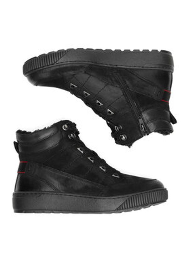 Go Soft Trzewiki WI23-PIKOLA-07 Czarny. Kolor: czarny. Materiał: nubuk, skóra