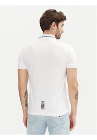 EA7 Emporio Armani Polo 8NPF16 PJVUZ 1100 Biały Slim Fit. Typ kołnierza: polo. Kolor: biały. Materiał: bawełna #2