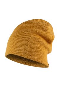 Buff - Czapka z bawełną Knitted Jarn. Kolor: żółty. Materiał: bawełna. Sezon: zima. Styl: wakacyjny #1