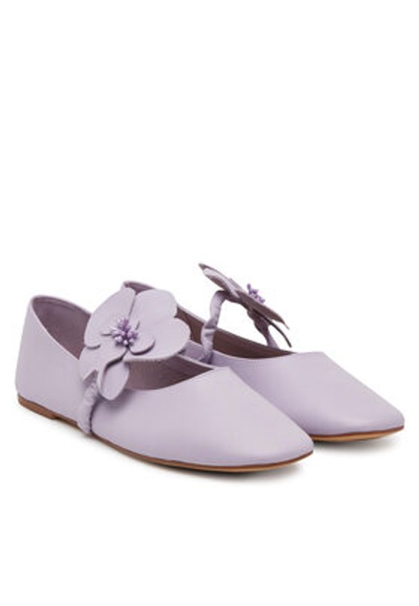 Aldo Baleriny Floralina 13966793 Fioletowy. Kolor: fioletowy. Materiał: skóra