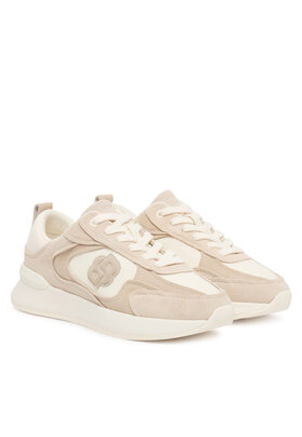 BOSS Sneakersy B Icon 50548288 Beżowy. Kolor: beżowy. Materiał: skóra, zamsz