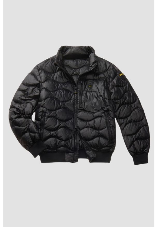 Blauer USA - BLAUER Czarna kurtka męska Daniel Short Jackets. Kolor: czarny. Materiał: poliamid