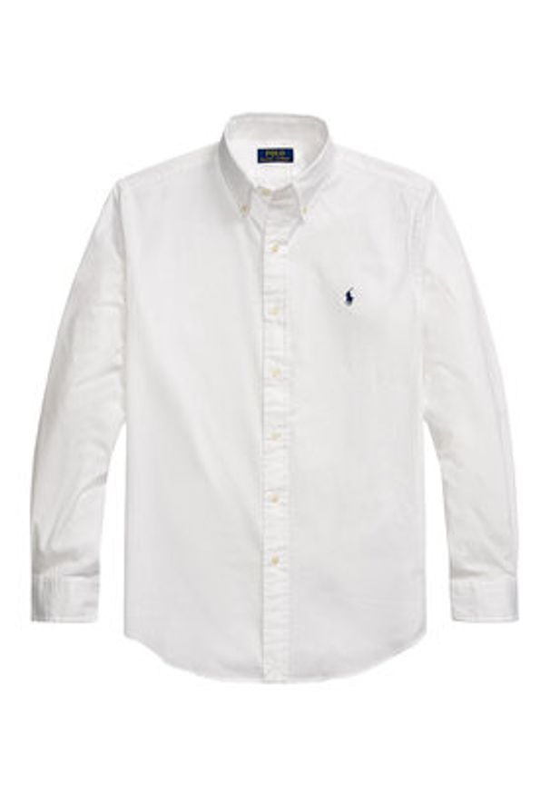 Polo Ralph Lauren Koszula 710937993008 Biały Custom Fit. Typ kołnierza: polo. Kolor: biały. Materiał: bawełna