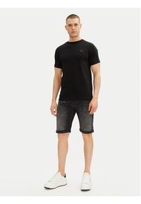 Karl Lagerfeld - KARL LAGERFELD T-Shirt 755053 552221 Czarny Regular Fit. Typ kołnierza: dekolt w karo. Kolor: czarny. Materiał: bawełna #4
