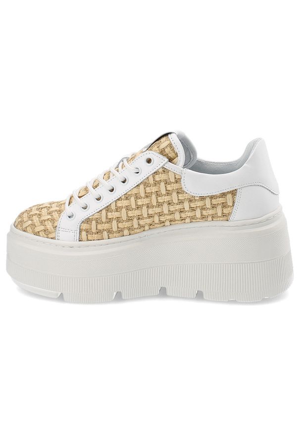 DAMISS - Białe Sneakersy Damiss Modne Obuwie Damskie. Kolor: biały. Materiał: jeans. Sezon: lato