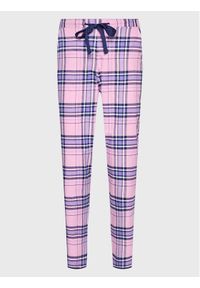 Cyberjammies Spodnie piżamowe Brushed Check 9464 Różowy Regular Fit. Kolor: różowy. Materiał: bawełna