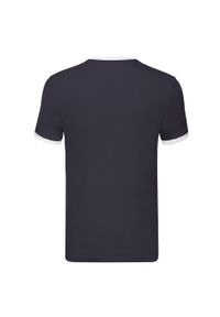 FRUIT OF THE LOOM - T-shirt Męski Ringer. Kolor: biały, wielokolorowy, niebieski