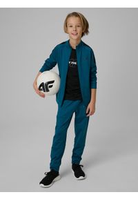 4f - 4F Bluza sportowa regular bez kaptura chłopięca - turkusowa 146/152 (10-12 lat). Okazja: na co dzień. Typ kołnierza: bez kaptura. Kolor: turkusowy. Sezon: lato. Styl: sportowy #2