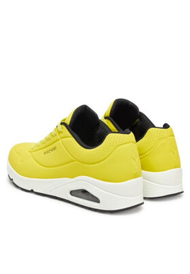 skechers - Skechers Sneakersy Uno - Stand On Air 52458/NYLM Żółty. Kolor: żółty. Materiał: skóra