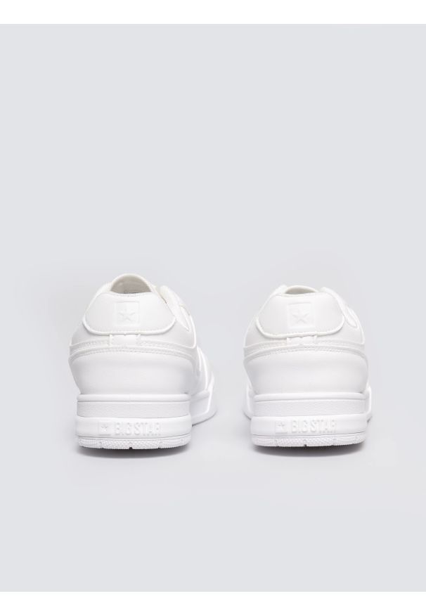 Big-Star - Sneakersy damskie ze skóry ekologicznej białe OO274A549 101. Okazja: na co dzień. Nosek buta: okrągły. Kolor: biały. Materiał: skóra ekologiczna