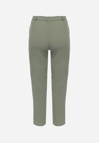 Born2be - Zielone Spodnie Regular Wiązane w Pasie w stylu Paperbag Tamburia. Kolor: zielony. Materiał: tkanina. Sezon: lato #5