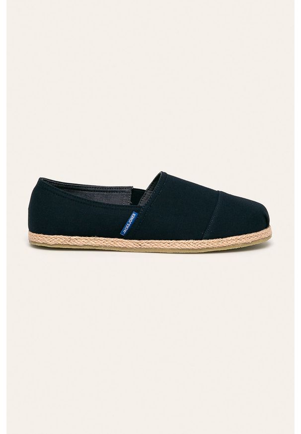 Jack & Jones - Espadryle. Nosek buta: okrągły. Kolor: niebieski. Materiał: syntetyk, materiał, guma. Szerokość cholewki: normalna