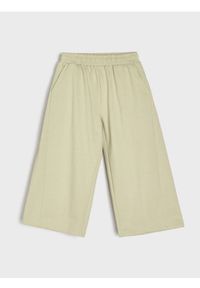 Sinsay - Spodnie dresowe wide leg - zielony. Kolor: zielony. Materiał: dresówka #1