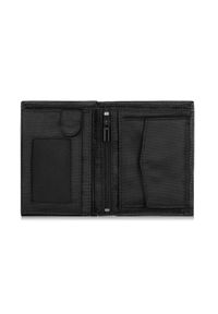 Ochnik - Czarny rozkładany portfel męski. Kolor: czarny. Materiał: nylon #7