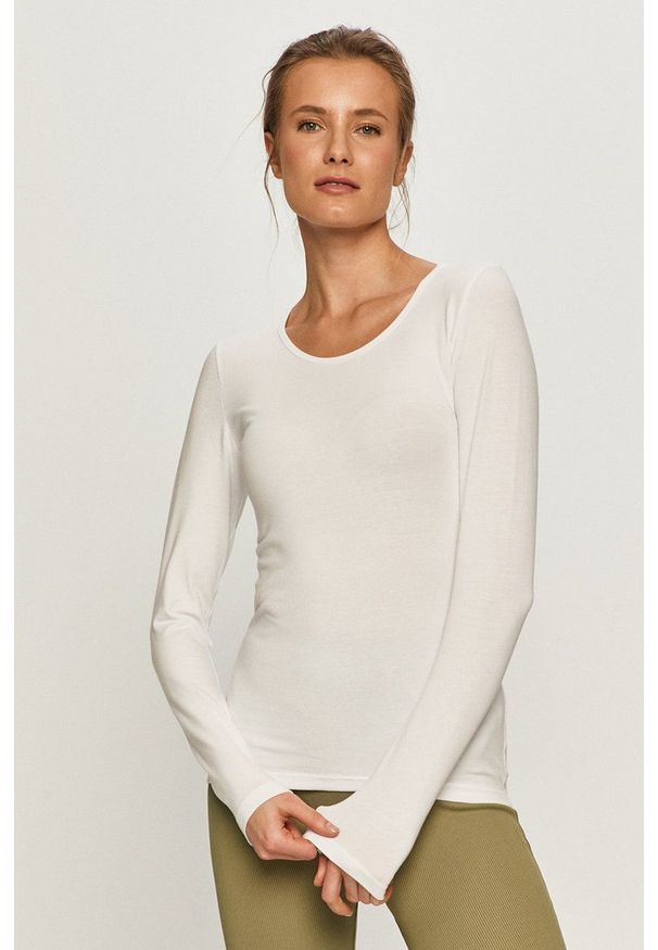 only - Only - Longsleeve. Kolor: biały. Materiał: dzianina. Długość rękawa: długi rękaw