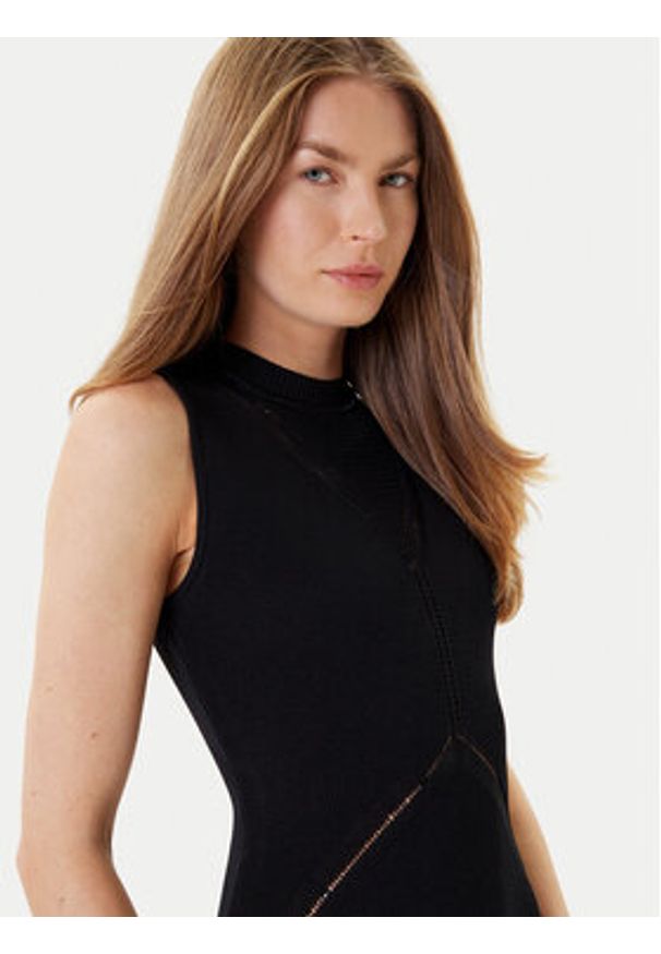 Marciano Guess Sukienka dzianinowa 5YGK18 5876Z Czarny Slim Fit. Kolor: czarny. Materiał: syntetyk