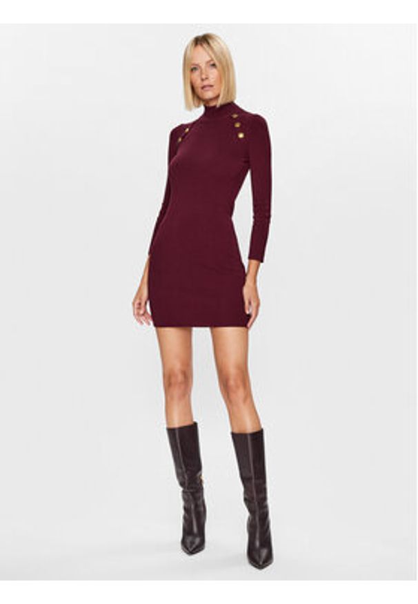 Marella Sukienka dzianinowa Estasi 2333260237200 Bordowy Slim Fit. Kolor: czerwony. Materiał: syntetyk