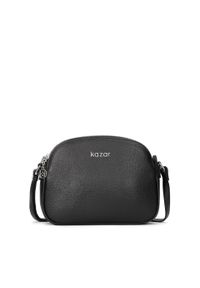 Kazar - Mała crossbody z licowej skóry w czarnym kolorze. Kolor: czarny. Wzór: aplikacja. Materiał: skórzane. Styl: elegancki, casual, klasyczny #1