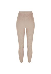 Urban Classics - Legginsy Damskie Z Dzianiny Prążkowanej. Kolor: beżowy. Materiał: prążkowany, dzianina. Sport: turystyka piesza