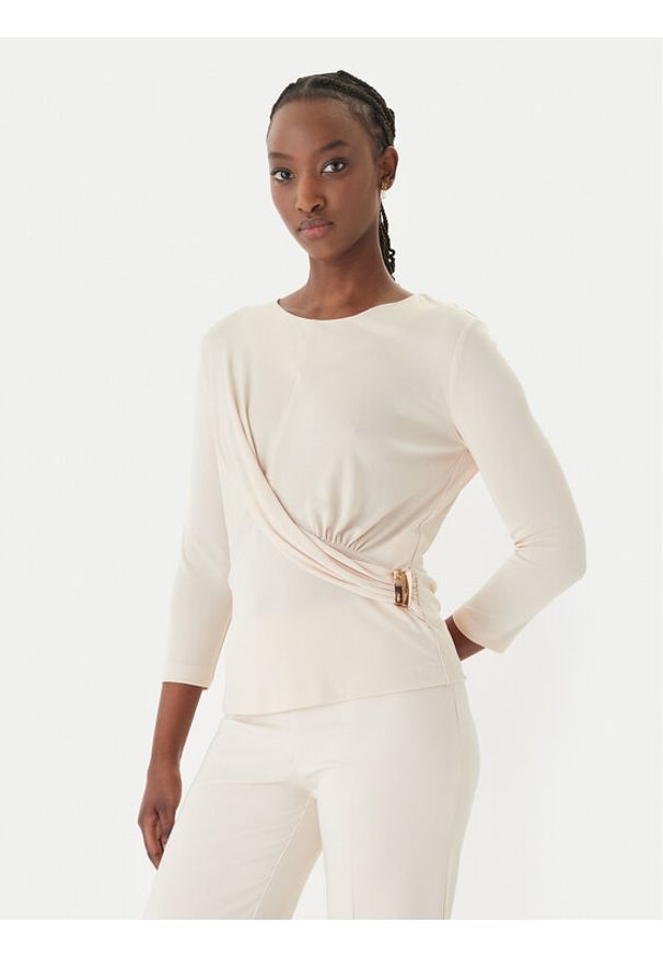 Rinascimento Bluzka CFC0127695003 Beżowy Slim Fit. Kolor: beżowy. Materiał: syntetyk