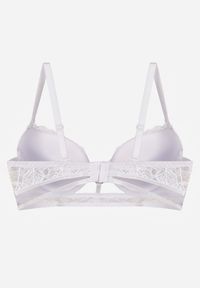 Renee - Biały Koronkowy Biustonosz w Klasycznym Stylu z Aplikacją Galinassa. Kolor: biały. Materiał: koronka. Wzór: aplikacja #7