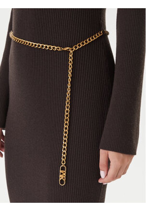MICHAEL Michael Kors Sukienka dzianinowa MF5835G4VR Brązowy Slim Fit. Kolor: brązowy. Materiał: wełna
