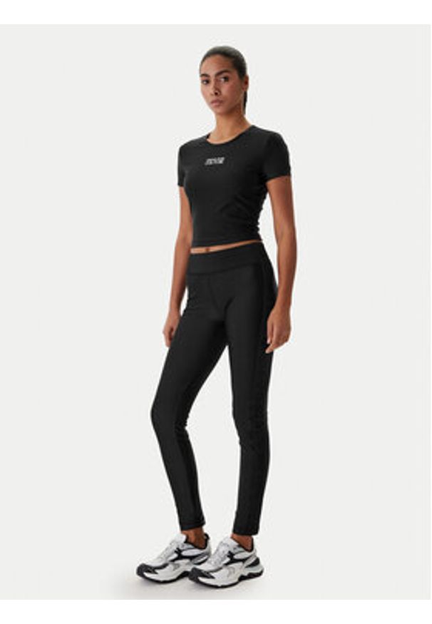 Versace Jeans Couture T-Shirt 80HAH6A2 J0128 Czarny Slim Fit. Kolor: czarny. Materiał: syntetyk