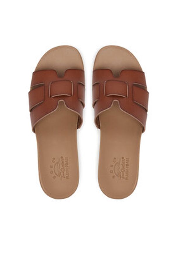 skechers - Skechers Klapki BOBS Desert Kiss Low-Peak Look 114707/CSNT Brązowy. Kolor: brązowy. Materiał: skóra