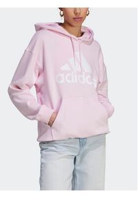 Adidas - adidas Bluza Essentials Big Logo Oversized French Terry Hoodie IL3319 Różowy Loose Fit. Kolor: różowy. Materiał: bawełna
