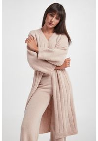 Sweter damski wełniany maxi PESERICO. Materiał: wełna