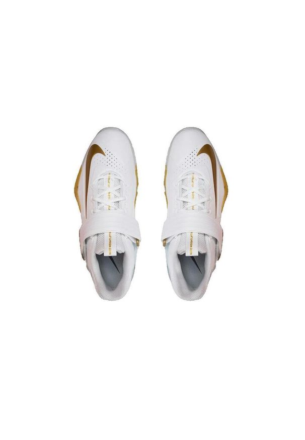 Buty Nike Savaleos Białe do Podnoszenia Ciężarów. Zapięcie: pasek. Kolor: biały. Obcas: na płaskiej podeszwie