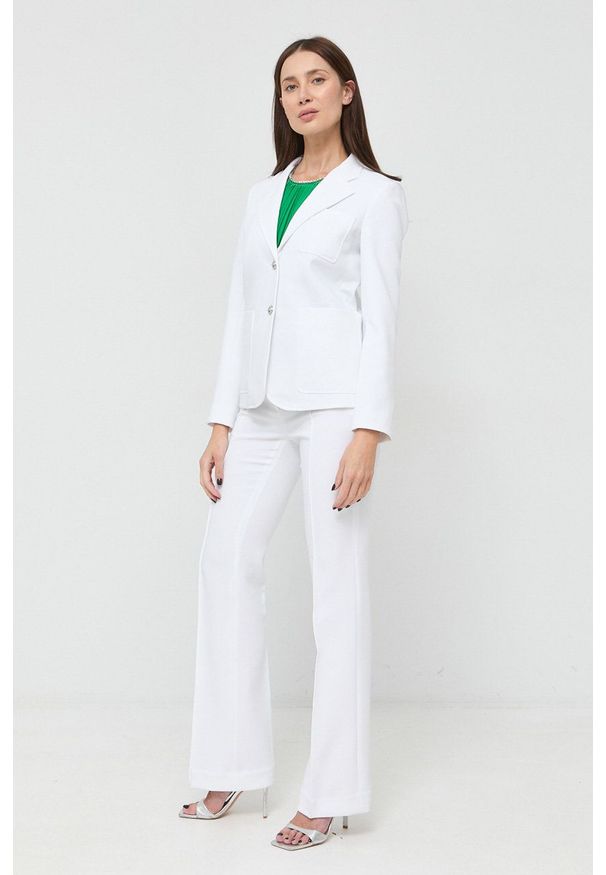 MICHAEL Michael Kors spodnie damskie kolor biały proste medium waist. Okazja: na co dzień. Kolor: biały. Materiał: materiał. Styl: casual