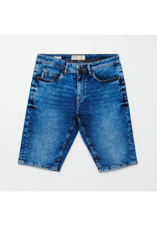 Cropp - Jeansowe szorty basic - Niebieski. Kolor: niebieski. Materiał: jeans