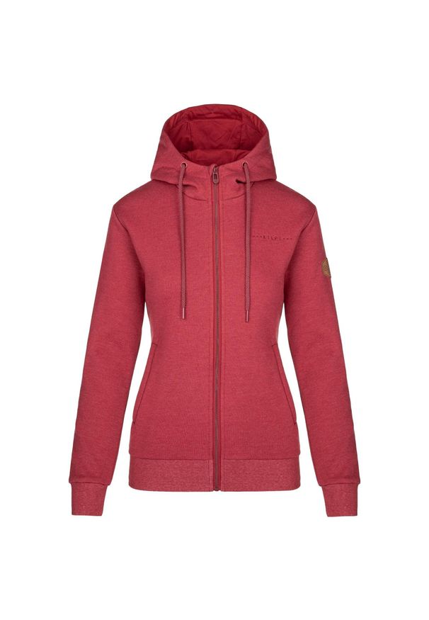 Bluza damska Kilpi LEINES-W. Typ kołnierza: kaptur. Kolor: czerwony. Materiał: bawełna