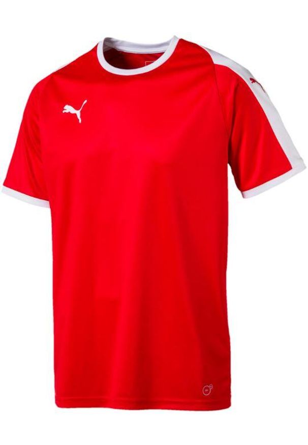 Puma Liga Jersey Red -White XL - Oddychana koszula sportowa mężczyźni. Kolor: biały, czerwony, wielokolorowy. Materiał: jersey