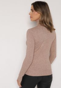 Born2be - Beżowy Klasyczny Golf z Bawełną Reilisea. Okazja: na co dzień. Typ kołnierza: golf. Kolor: beżowy. Materiał: bawełna. Styl: klasyczny #2