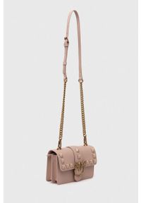 Pinko torebka skórzana kolor różowy. Kolor: beżowy. Materiał: skórzane #5