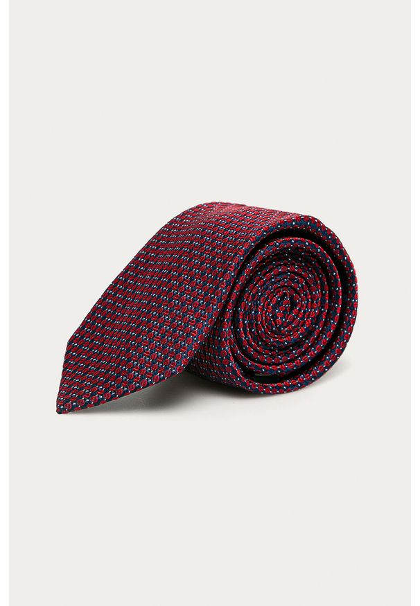 Tommy Hilfiger Tailored - Krawat. Kolor: czerwony. Materiał: tkanina, materiał, jedwab
