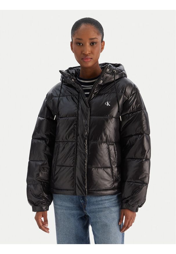 Calvin Klein Jeans Kurtka zimowa LV047D505G Czarny Relaxed Fit. Kolor: czarny. Materiał: syntetyk. Sezon: zima
