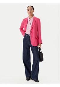 United Colors of Benetton - United Colors Of Benetton Marynarka 2AGHDW00R Różowy Regular Fit. Kolor: różowy. Materiał: len #3