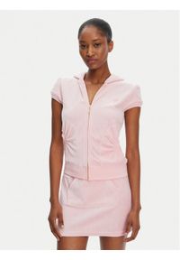 Juicy Couture Bluza Heritage JCGAS125021 Różowy Slim Fit. Kolor: różowy. Materiał: bawełna