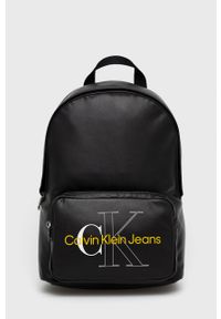 Calvin Klein Jeans plecak męski kolor czarny duży z nadrukiem. Kolor: czarny. Materiał: materiał. Wzór: nadruk