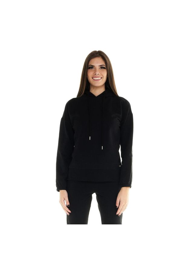 LEONE 1947 APPAREL - Damska bluza Leone z kapturem Basic. Typ kołnierza: kaptur. Kolor: czarny. Materiał: tkanina. Sport: fitness