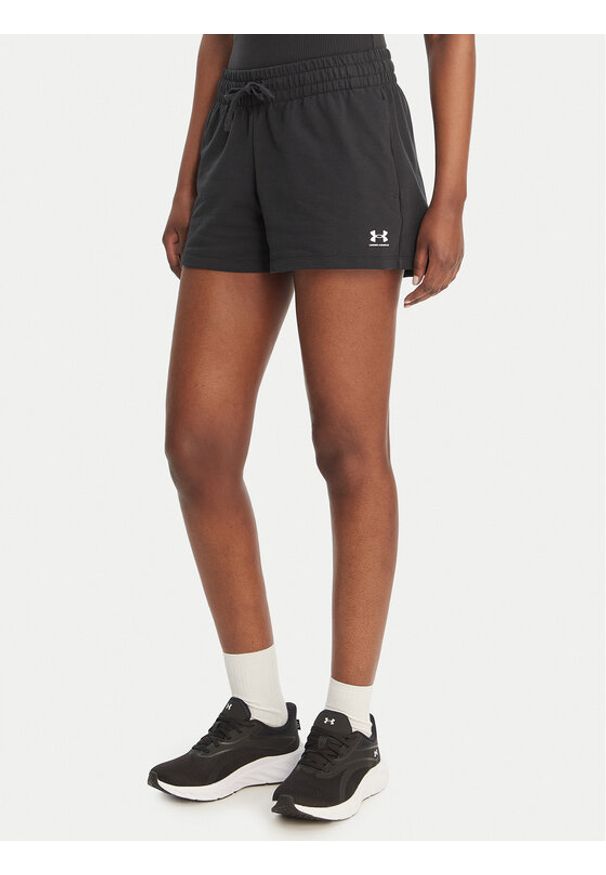 Under Armour Szorty sportowe Sport Terry 6011022 Czarny Regular Fit. Kolor: czarny. Materiał: bawełna