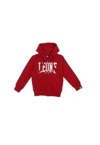 LEONE 1947 APPAREL - Dziecięca bluza z kapturem, zamkiem błyskawicznym na całej długości i logo Basic. Typ kołnierza: kaptur. Kolor: czerwony. Sport: joga i pilates