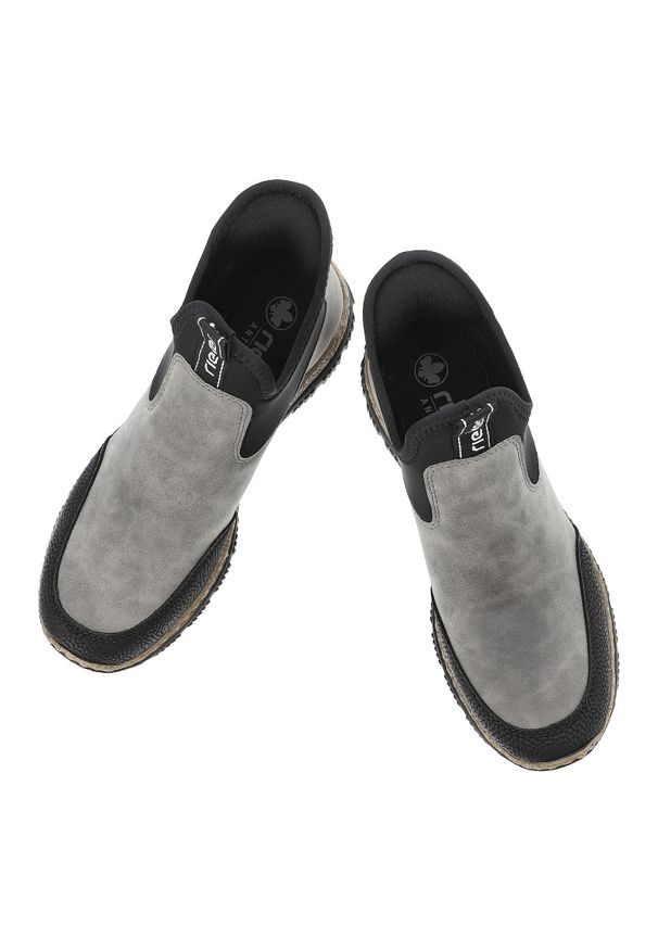 Szare Botki Rieker Wsuwane Obuwie Damskie. Okazja: na co dzień. Zapięcie: bez zapięcia. Kolor: szary. Materiał: jeans, materiał. Styl: casual, elegancki, sportowy