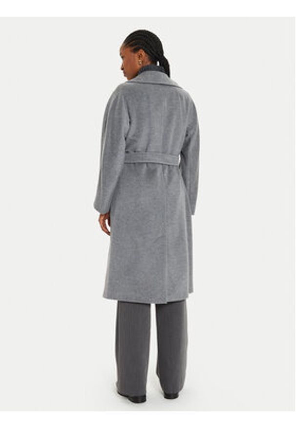 Weekend Max Mara Płaszcz wełniany Resina 2425016092 Szary Regular Fit. Kolor: szary. Materiał: wełna